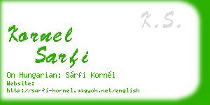 kornel sarfi business card
